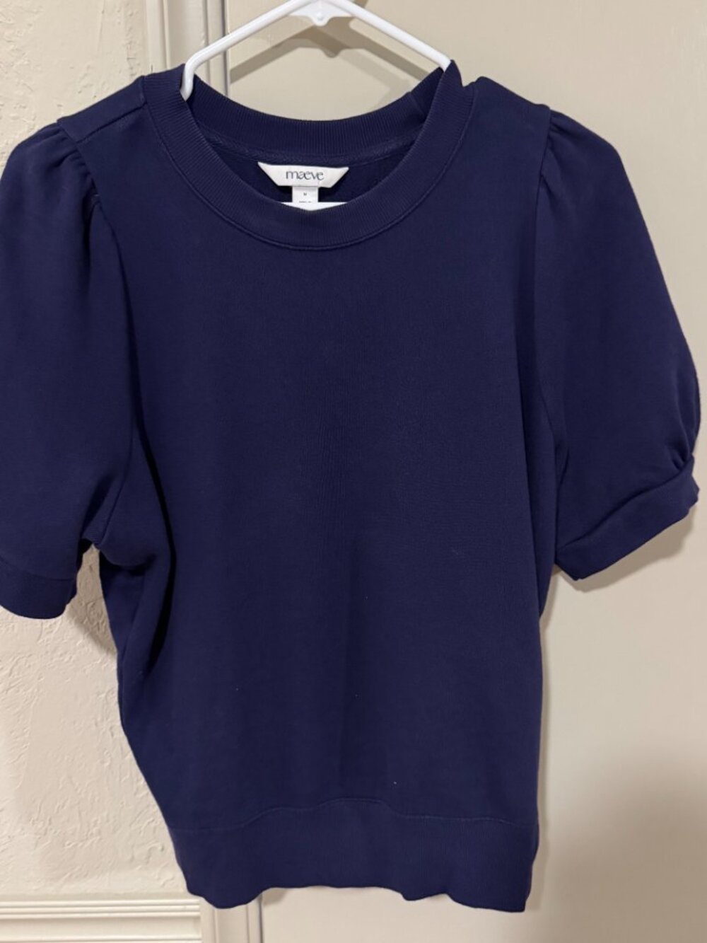 Maeve Puff-Sleeve Sweatshirt Tee
